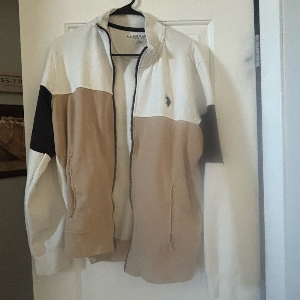 U.S. Polo Assn. Tan and Black Panel Jacket